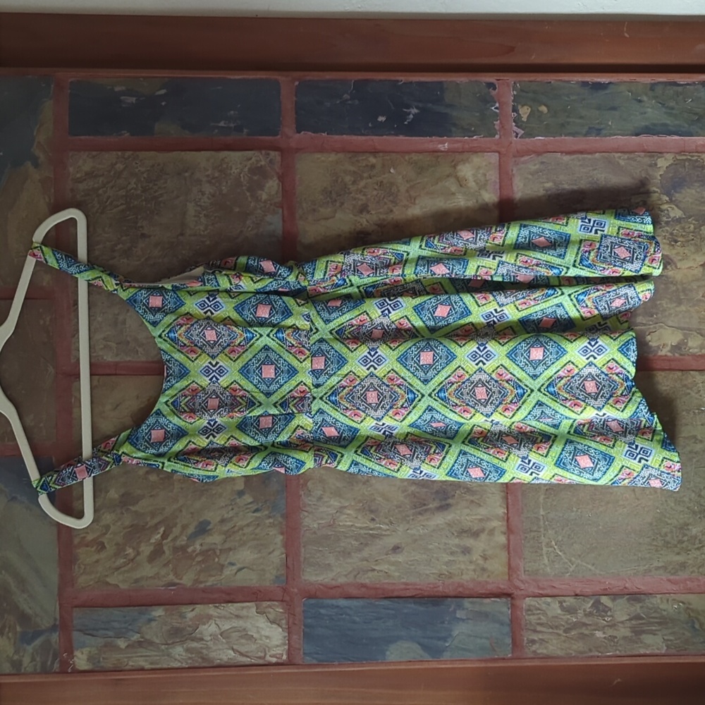 Green Print Socialite Dress